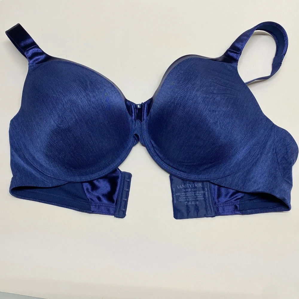* Vanity fair 40D t shirt bra underwire padded bra royal blue - Picture 1 of 7